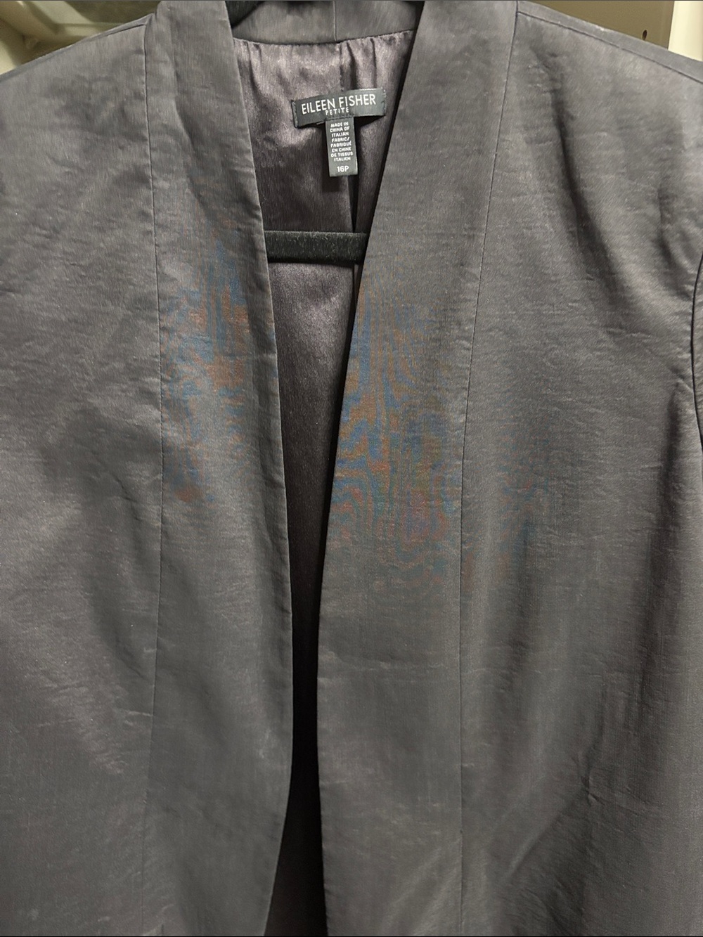 Eileen Fisher Black Open-Front Blazer